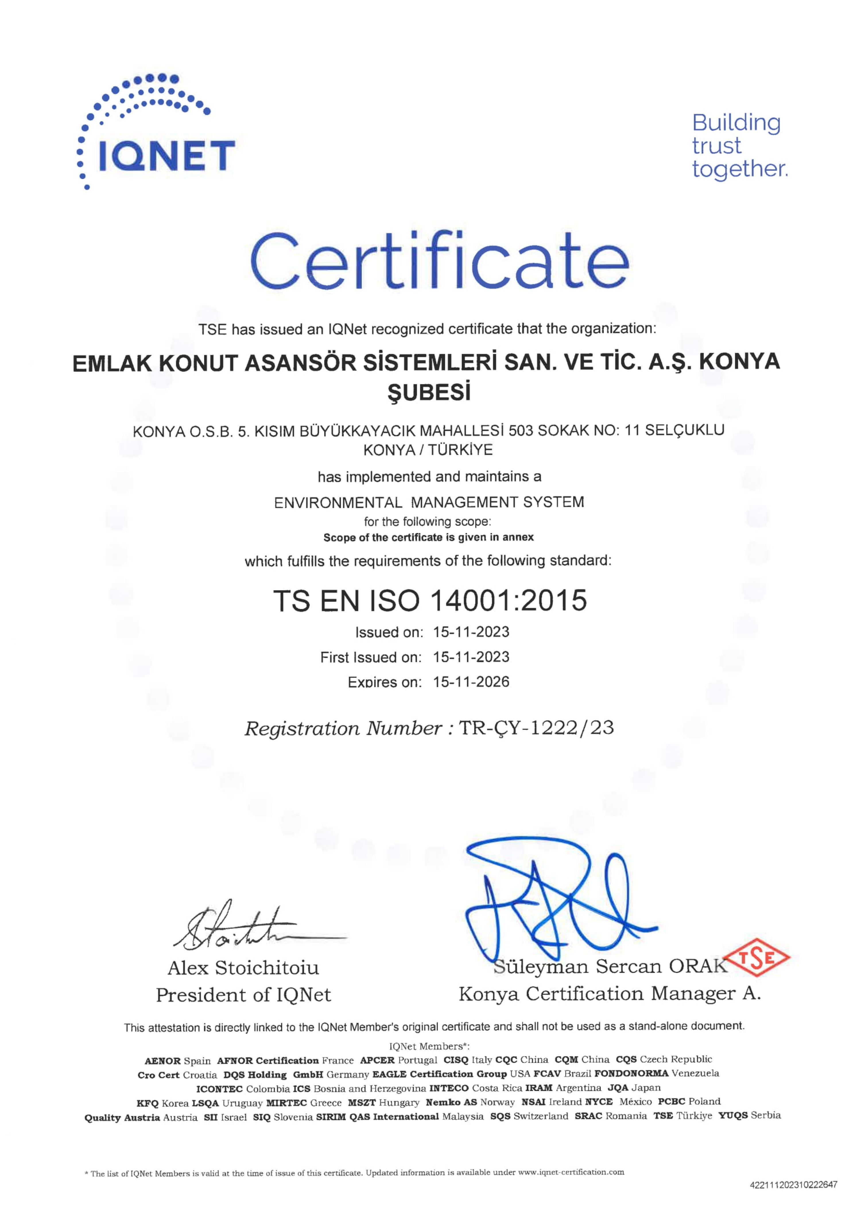 TS EN ISO 14001:2015