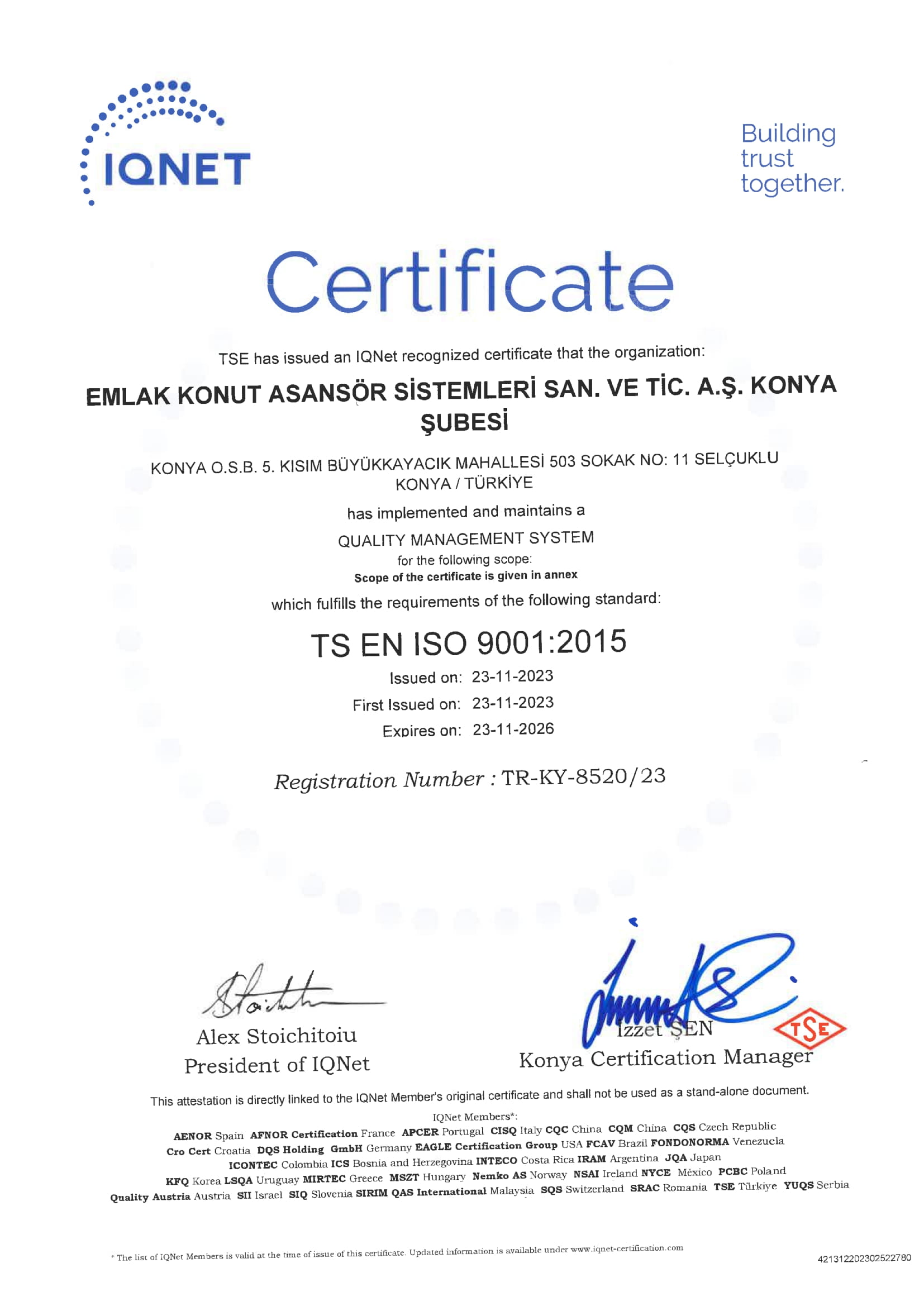 TS EN ISO 9001:2015